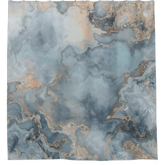 Rideaux De Douche Turquoise bleu gris gris beige contemporain