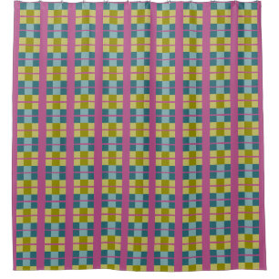 Rideaux De Douche Turquoise bleu or jaune Magenta Motif