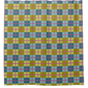 Rideaux De Douche Turquoise bleu or jaune Magenta Motif