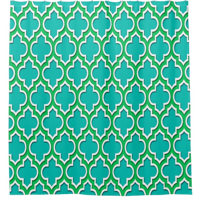 Rideaux De Douche Turquoise Emerald Green XL Marocain #4DS (Devant)