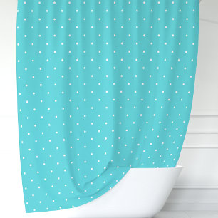 Rideaux De Douche Turquoise et pois blancs