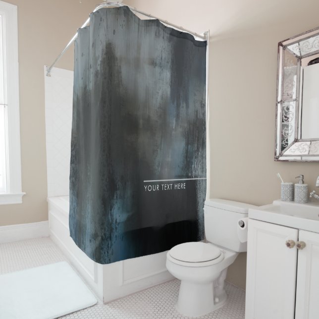 Rideaux De Douche Turquoise moderne Artiste Abstrait (En situation)