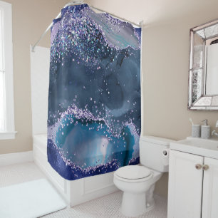 Rideaux De Douche *~* Turquoise Ocean Agate PARTIES SCINTILLANT céle