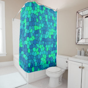 Rideaux De Douche Turquoise Vert Cyan Bleu Motif