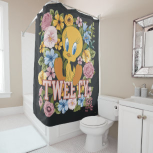 Rideaux De Douche TWEETY™ Broderie Florale Graphique