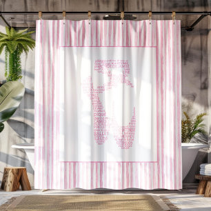 Rideaux De Douche Typographie de chaussure de ballet rose