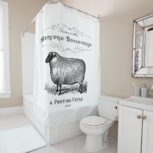 Rideaux De Douche Typographie de l'exploitation agricole du mouton V
