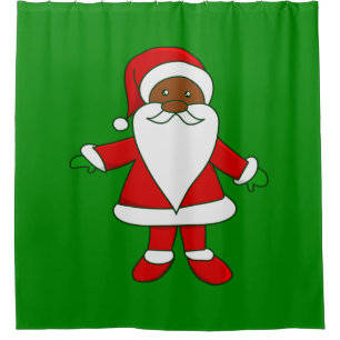 Rideaux De Douche ugly christmas black african american santa claus