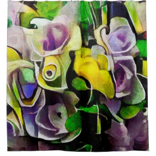 Rideaux De Douche Un bouquet de belles fleurs dans un style moderne
