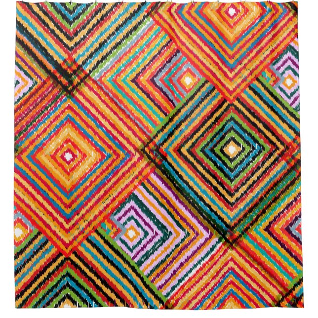 Rideaux De Douche Un design de patchwork motif transparent. Rangeur  (Devant)