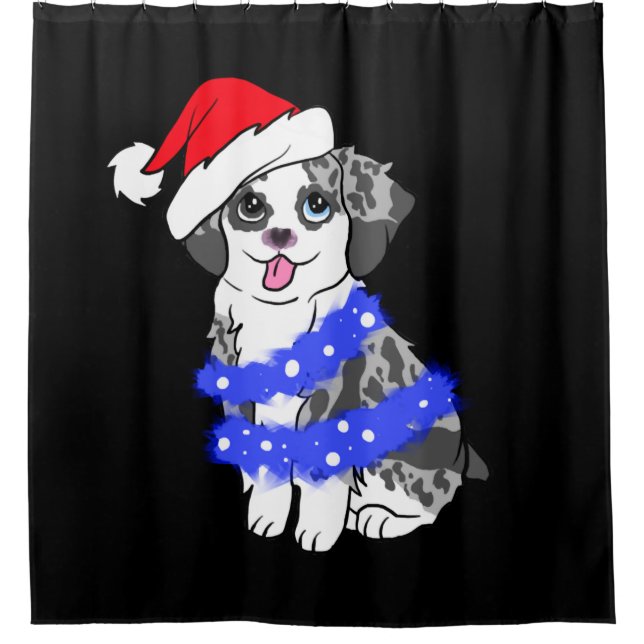 Rideaux De Douche Un Noël de berger australien Merle (Devant)