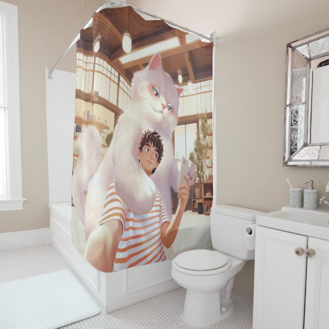 Rideaux De Douche Un selfie avec le géant du fluffy (En situation)