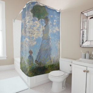 Rideaux De Douche Une femme avec un parasol   Paysage français
