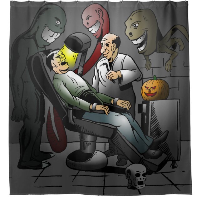 Rideaux De Douche Une nuit d'Halloween chez le dentiste (Devant)