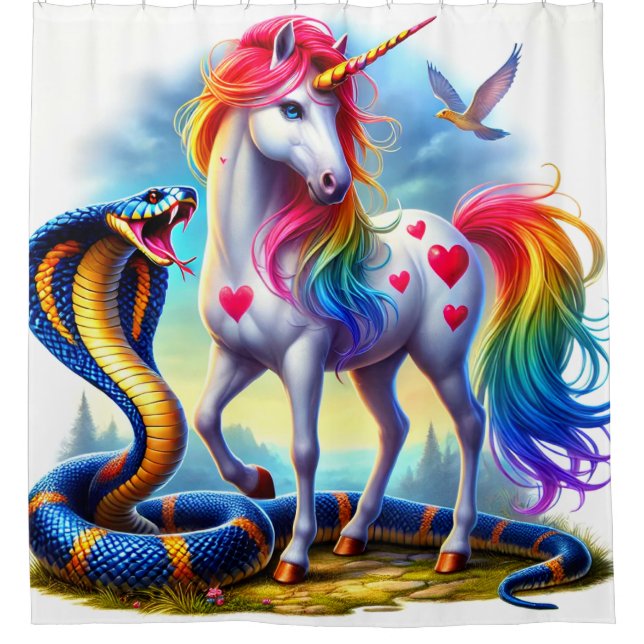 Rideaux De Douche Unicorn Art (Devant)