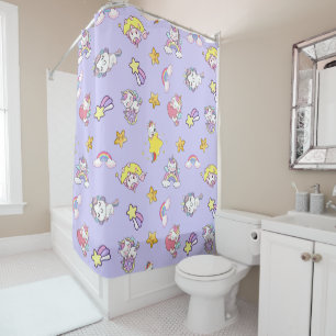 Rideaux De Douche Unicorne Rainbow Star Lumière Purple Thème