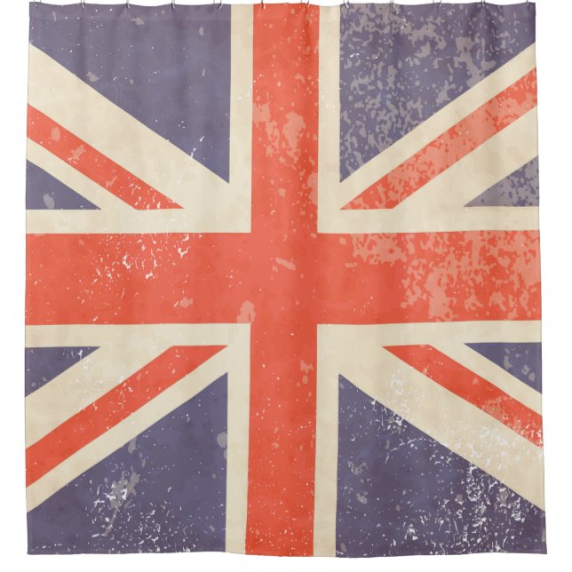 Rideaux De Douche Union Jack britannique en détresse (Devant)