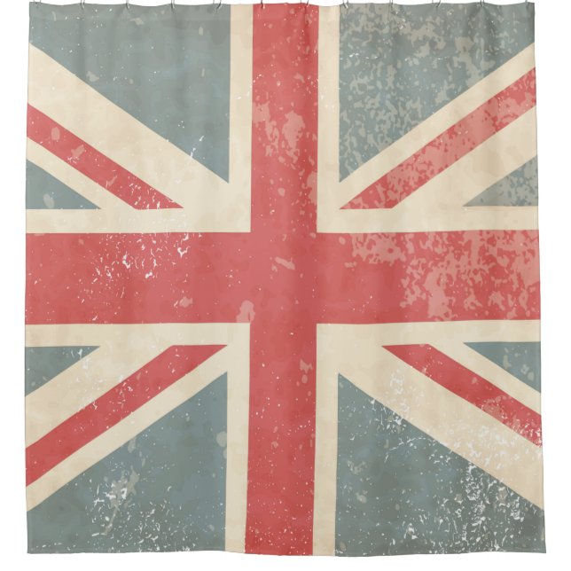 Rideaux De Douche Union Jack britannique en détresse (Devant)