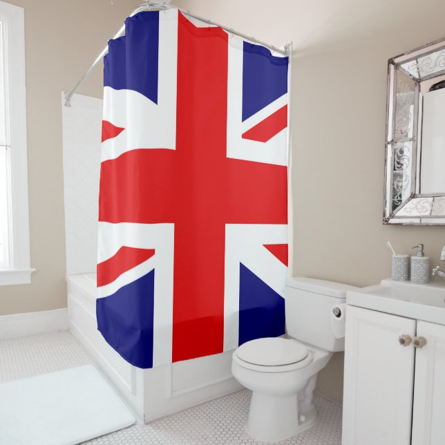 RIDEAUX DE DOUCHE UNION JACK - LE DRAPEAU BRITANNIQUE (En situation)