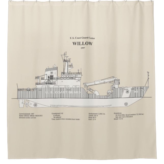 Rideaux De Douche USCG Cutter Willow wlb-202 - SBD (Devant)
