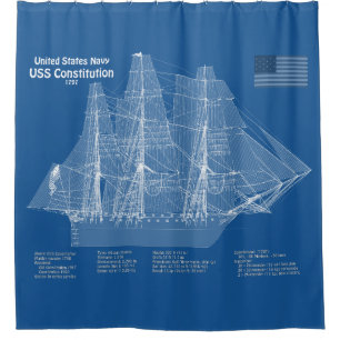 Rideaux De Douche USS Constitution - Plan directeur des navires ABD