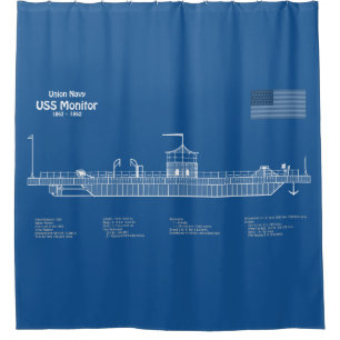 Rideaux De Douche USS Monitor - Plan de plan d'expédition ABD