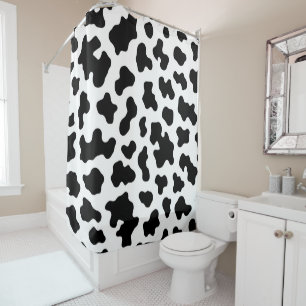 Rideaux De Douche Vache blanche et noire Imprimer