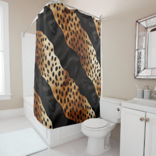 Rideaux De Douche Vachette blanche à crème Brown noire