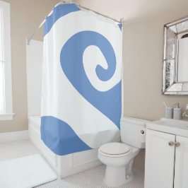Rideaux De Douche Vague à fleurs bleues et blanches