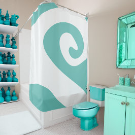 Rideaux De Douche Vague Turquoise et blanche