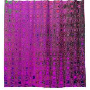 Rideaux De Douche Vagues de Boomerang Rétro Magenta Abstraites