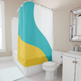 Rideaux De Douche Vagues simples - Turquoise et Jaune