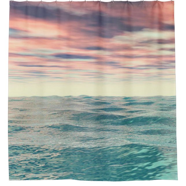 Rideaux De Douche Vagues turquoise (Devant)