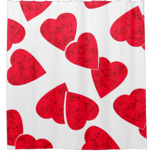Rideaux De Douche Valentines invisibles Jour coeur rouge blanc motif