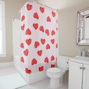 Rideaux De Douche Valentines personnalisées de Lolipop Coeur Monogra