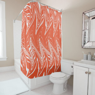 Rideaux De Douche Varé - orange et blanc