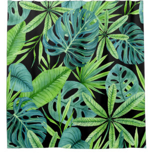 Rideaux De Douche Végétation verdoyante : Motif Plante tropical