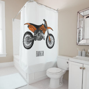 Rideaux De Douche Vélo droit hors route moto / motocross dessin anim