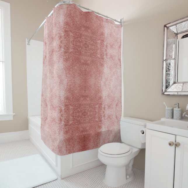 Rideaux De Douche velours rose or Rose Douche rideaux ou velours (En situation)