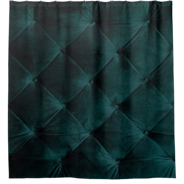 Rideaux De Douche Velvet Green : Élégance textile malachite (Devant)