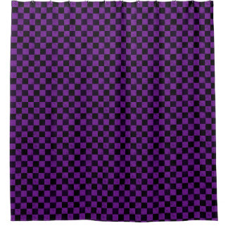 Rideaux De Douche Vérifications rustiques, violet et noir