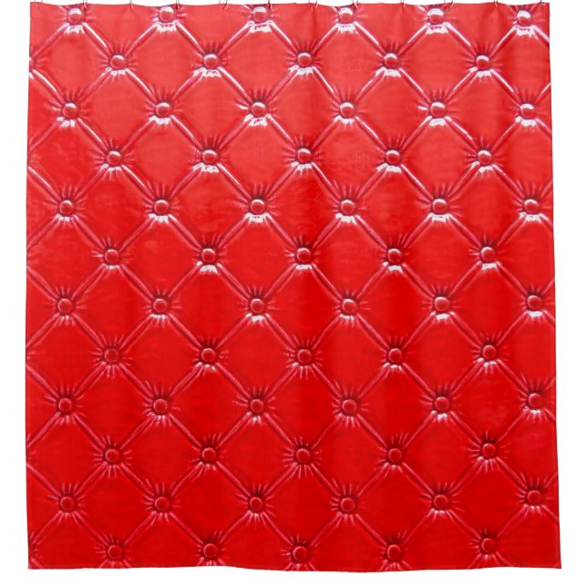 Rideaux De Douche Véritable rembourrage en cuir rouge. (Devant)