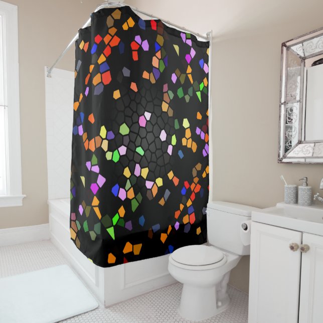 Rideaux De Douche Verre numérique contemporain (En situation)