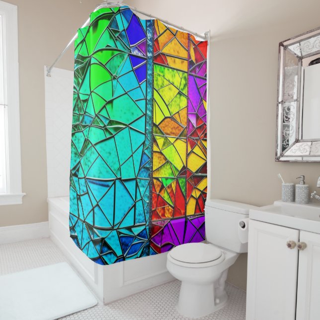 Rideaux De Douche Verre tendu fissuré (En situation)