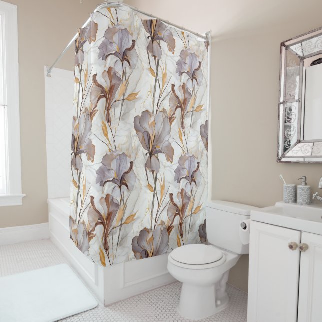 Rideaux De Douche Vers l'Terre (En situation)