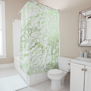Rideaux De Douche Vert en bon état blanc de Carrare d'abrégé sur 