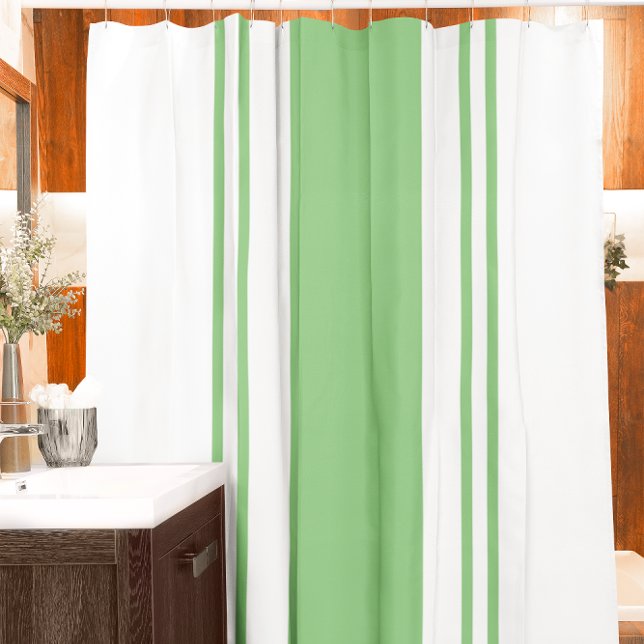 Rideaux De Douche Vert et blanc (Créateur téléchargé)