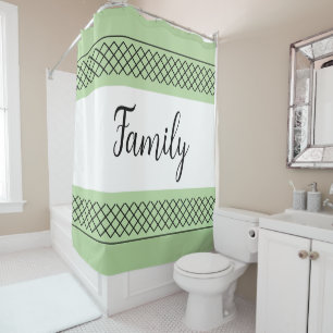 Rideaux De Douche Vert Moderne Famille Blanche