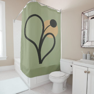 Rideaux De Douche Vert Sauge Botanique Contemporaine