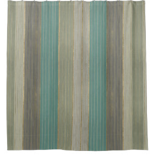 Rideaux De Douche Vert sauge turquoise Gris Taupe Rayures Fermières